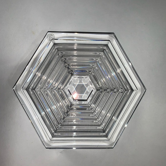 BACCARAT lead crystal 6 point WINE BOTTLE COASTER - Picture 2 of 12